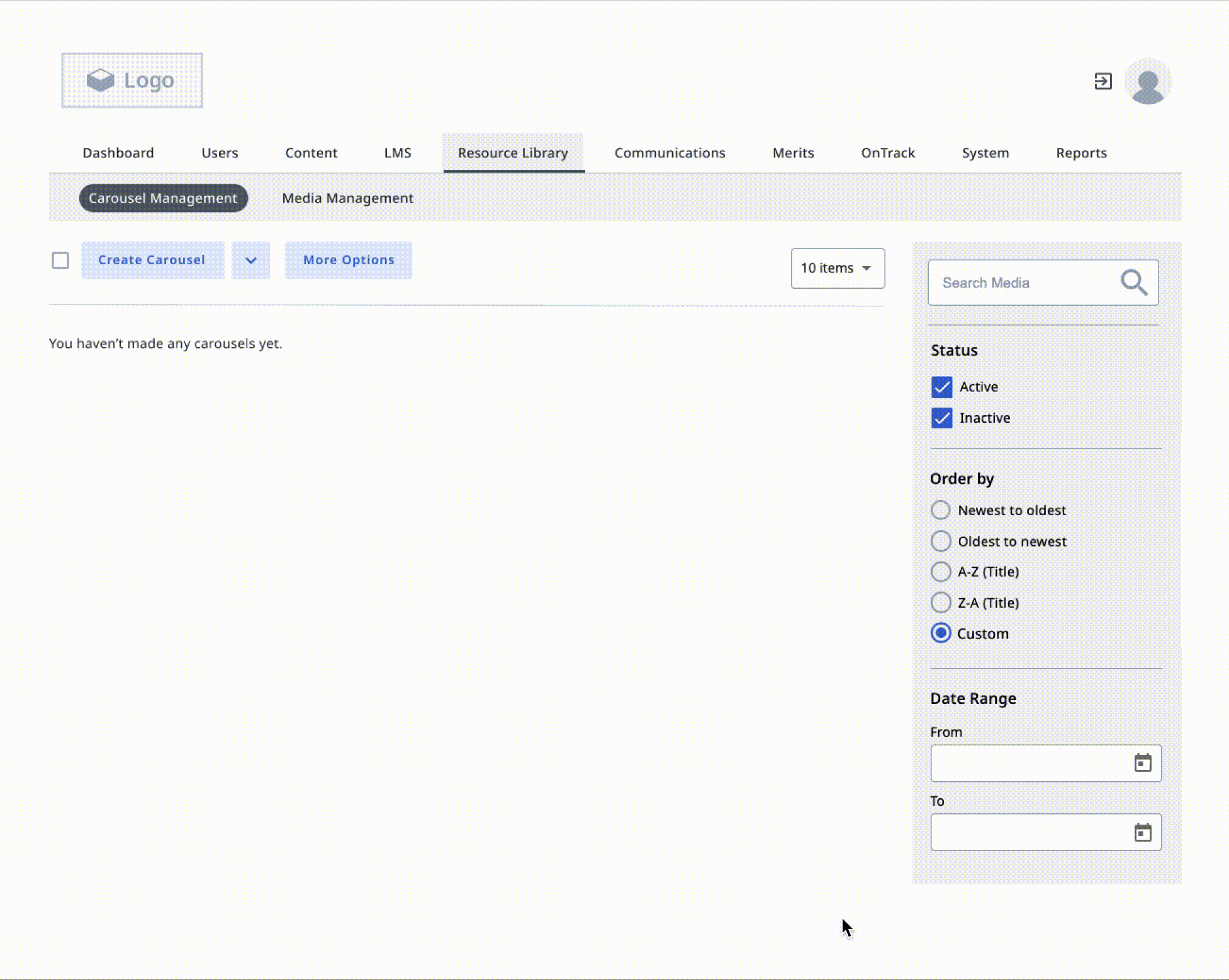 Gif showcasing a shortened workflow for creating and publishing items to the Multimedia Resource Library to be access by the end-user via the app.